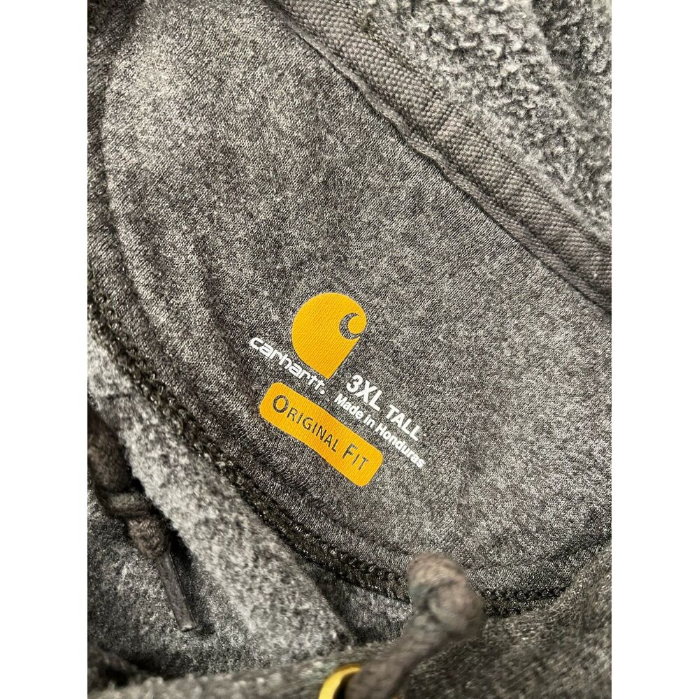 Carhartt mens K121 pullover hoodie 3XL tall heather grey fleece sweatshirt - Picture 2 of 8